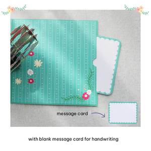 Tarjetas de Felicitación Personalizadas con Diseño de Corazón y Flor, Acabado Mate y Barnizado, para Aniversario - Product Image 4