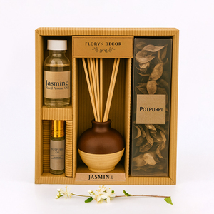 Jasmine Complete Home Fragrance <b>Gift</b> <b>Set</b> with Reed Diffuser Potpourri and Fragrance Oils Elegant Decor Collection - Product Image 4