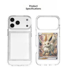 เคสโทรศัพท์ <span class=keywords><strong>iPhone</strong></span> <span class=keywords><strong>18</strong></span> Pro Max แบบใส พร้อมช่องใส่การ์ด สำหรับเก็บการ์ดเกม การ์ดประชาชน รูปภาพ  ป้องกันการกระแทก - Product Image 6