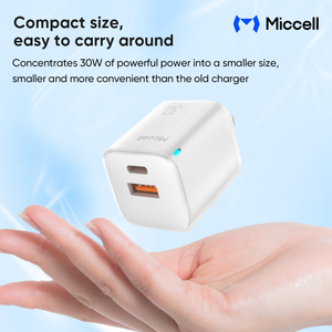 Chargeur de téléphone <span class=keywords><strong>portable</strong></span> <span class=keywords><strong>portable</strong></span> Miccell, charge rapide, chargeur <span class=keywords><strong>USB</strong></span>-<span class=keywords><strong>C</strong></span> de voyage, 30 W PD, petit adaptateur de chargeur de téléphone de type <span class=keywords><strong>C</strong></span> pour iPhone - Product Image 3