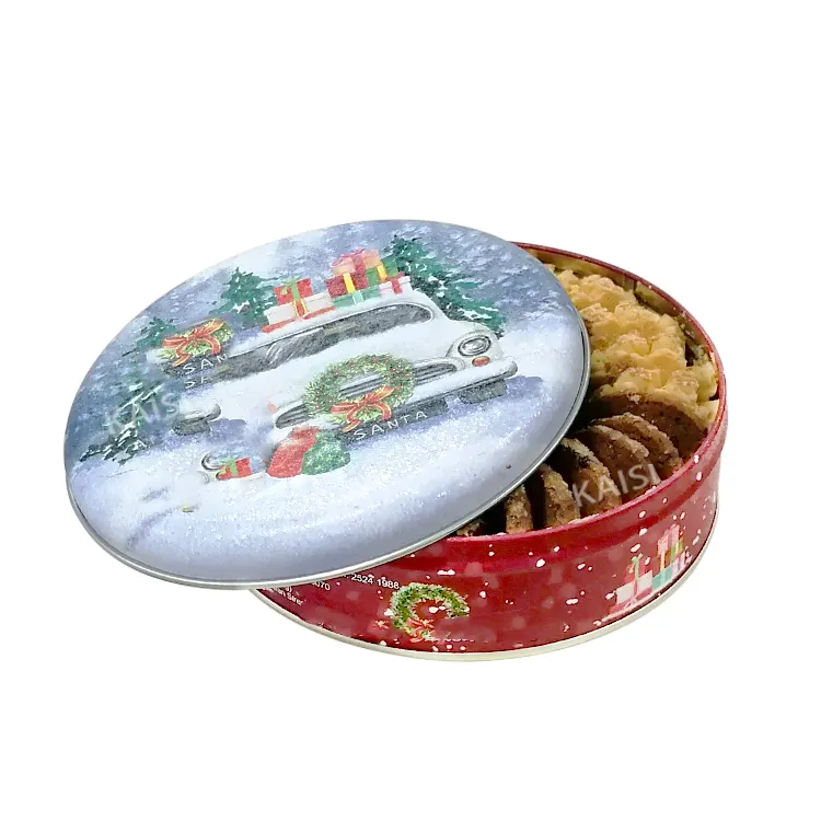 Boîte métallique décorative pour biscuit, café, boîte carrée de haute qualité pour biscuit, vente en gros de boîtes cadeaux en métal à impression personnalisée