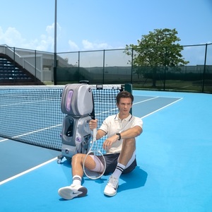 Máquina Lanzapelotas de Tenis de Alta Velocidad 20-120 km/h, Capacidad para 120 Pelotas, Control Remoto por Aplicación, Entrenamiento de Pádel/Tenis, Portátil, Resistente, para Exteriores - Product Image 5