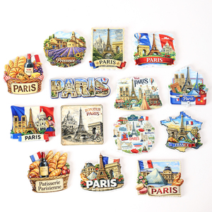 Aimant de réfrigérateur personnalisé <span class=keywords><strong>Paris</strong></span> France en résine vintage durable, souvenir de voyage 3D, décoration de réfrigérateur, autocollant magnétique artisanal - Product Image 2