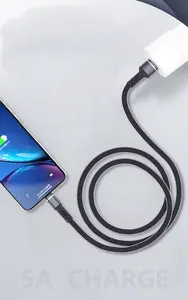5A סוג C USB כבל עבור טלפון תשלום מהיר USB C כבל 0.3m 1m ניילון קלוע אוניברסלי מטען כבל עבור Huawei Oppo Vivo