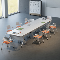 Table de conférence modulaire combinable en bois pour bureau, école, hôtel, réunions, formations, ordinateur portable, pliable