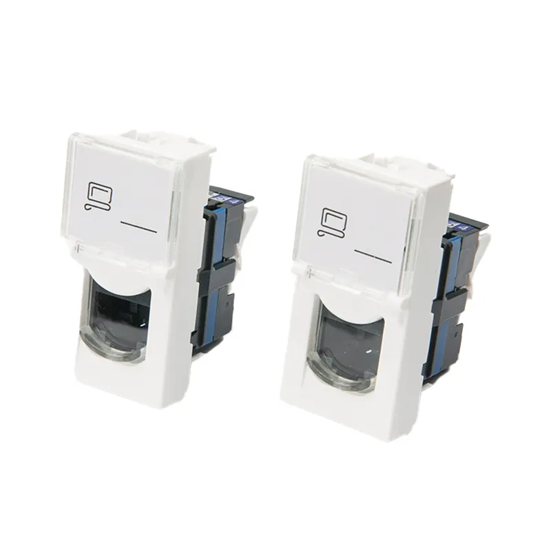 Cavi precisi promozionale 45*22.5 francese tipo UTP CAT6 singolo Keystone Jack RJ45 modulo di rete FTP