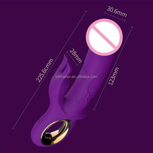 Doppio Silicone ricaricabile coniglio vibratore bacchetta per le donne G-Spot clitoride massaggio vaginale vibratore - Product Image 1