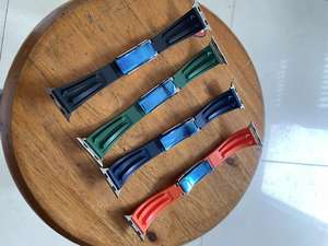 FKMゴムシリコーン時計バンドApple Watch 44 45mm 20mm 22mm 24mmウルトラストラップ折りたたみ留め金ブレスレット時計バンド用ロレックス - Product Image 3