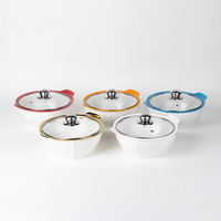 Pot à soupe en céramique personnalisé avec couvercle en verre pot de cuisine en porcelaine