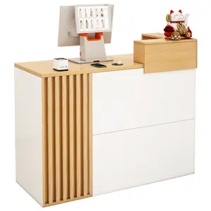 Caixa de caixeiro para salão de beleza, salão de beleza, caixeiro comercial simples, mesa de recepção moderna para lojas de roupas, balcão de caixeiro