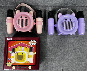 Machine de karaoké portable mini avec microphone et haut-parleur lumineux, idéale pour offrir en cadeau musical aux enfants pendant <span class=keywords><strong>les</strong></span> fêtes - Product Image 4