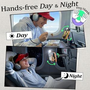 Support de téléphone pour avion LISEN avec lumière LED, accessoires de voyage, support de selfie mains libres, pince pour la photographie vidéo en vol, vlog - Product Image 3