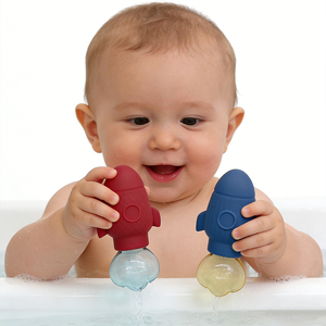 Juguete de Baño de Silicona para Bebés, Diseño Nuevo, Libre de BPA, Anti-moho, Educativo, Juguete de Agua con Forma de Cohete para Niños, para Jugar en el Baño - Product Image 1