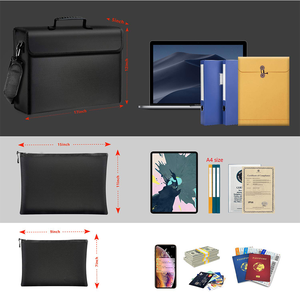 โลโก้ที่กำหนดเองอัพเกรด XL ขนาดใหญ่ไม่คันกันน้ำถุงทนไฟกระเป๋าเอกสารทน<span class=keywords><strong>ไฟ</strong></span>สำหรับเอกสารเงินและของมีค่า - Product Image 3