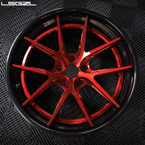LSGZL Jantes forgées personnalisées 2 pièces 17 18 19 20 pouces à rayons rouges et lèvre noire 5x120 5x114.3 pour voitures de luxe Lexus BMW Audi Cadillac - Product Image 2