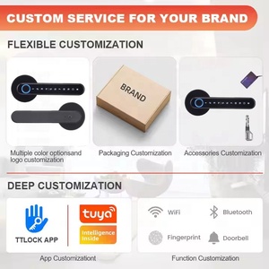Nhà hiện đại sử dụng kỹ thuật số vân tay thông minh khóa cửa tuya ttlock app điều khiển từ xa mật khẩu mở khóa xử lý với mạng wifi - Product Image 5