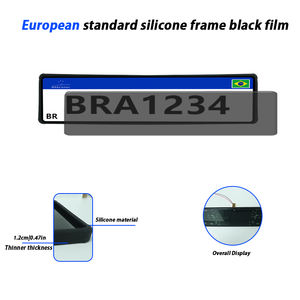 Cadre de <span class=keywords><strong>plaque</strong></span> <span class=keywords><strong>d</strong></span>'<span class=keywords><strong>immatriculation</strong></span> européenne en silicone avec film de protection LCD anti-espion teinté électrique pour plaques allemandes et françaises - Product Image 5