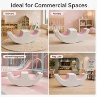 Équipement Commercial d'Équilibre et de Jeu Doux pour Intérieur, Rose Pastel et Blanc, Ensemble de Jeux pour Enfants pour Aire de Jeu