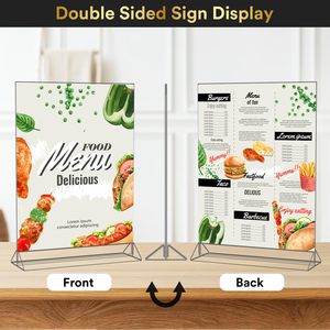 Chất lượng cao <span class=keywords><strong>Tabletop</strong></span> Menu hiển thị đứng rõ ràng Máy tính để bàn đứng signage hiển thị Double Sided <span class=keywords><strong>Acrylic</strong></span> giữ dấu - Product Image 4