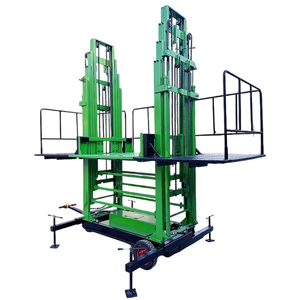 Ventes d'usine 4-12m de charge de plate-forme élévatrice mobile hydraulique 1ton utilisée pour les travaux <span class=keywords><strong>a</strong></span>ériens sur les murs extérieurs et le transport des briques - Product Image 1