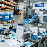 Matière première GHK-Cu Collagène Peptide Poudre Bleue Haute Pureté Grade 50 100mg pour Cosmétiques et Soins Bucco-dentaires