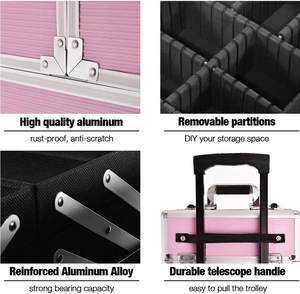 <span class=keywords><strong>Valise</strong></span> <span class=keywords><strong>de</strong></span> <span class=keywords><strong>coiffure</strong></span> 4 roues 4 en 1, chariot professionnel <span class=keywords><strong>de</strong></span> maquillage roulant, boîte <span class=keywords><strong>de</strong></span> vanité <span class=keywords><strong>de</strong></span> technicien d'ongles - Product Image 5