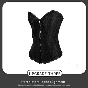 Корсет-топ с цветочным узором и кружевом, утягивающий талию, больших размеров, с косточками, в викторианском стиле, для женщин - Product Image 4