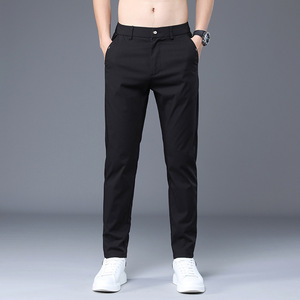 2022 pantaloni primavera estate uomo Stretch coreano Casual Slim Fit elastico in vita Business <span class=keywords><strong>classico</strong></span> blu pantaloni uomo nero <span class=keywords><strong>grigio</strong></span> 28-38 - Product Image 2