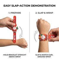 Pulsera de Silicona PVC Roja Brillante P2 para Niños, con Diseños de Muñeco de Nieve para Eventos Navideños