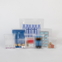 En stock, pochette transparente en EVA avec fermeture éclair pour pilules, capsules, comprimés, emballage refermable, sac de rangement portable pour médicaments en EVA, sac de voyage pour pilules