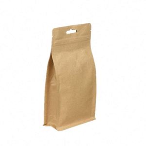 Sachets refermables avec poignée 18x24cm, sachet alimentaire autoportant, sac en papier kraft avec fermeture éclair, pack promotionnel - Product Image 3