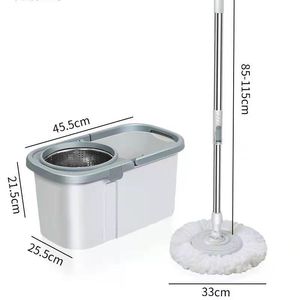 Spin <b>Mop</b> With Bucket 33cm Microfiber Rotating Head Spin <b>Dry</b> Floor Cleaning Tool Rectangular Design For Home Use - Product Image 1