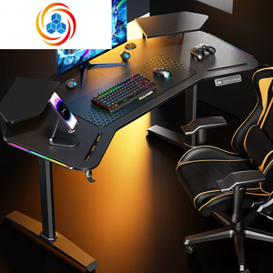 Dual Motor Adjustable Height Computer <b>Desk</b> with Wooden Laptop Lift <b>for</b> <b>Gaming</b> Monitor Modern Design Multi-functional MDF Surface - Product Image 1
