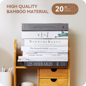 במבוק 2 שכבה מארגן חדר אמבטיה, משטח במבוק עץ במבוק - Product Image 3