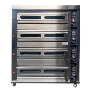 Forno elétrico (4 baralho 16 bandeja), forno industrial para assar pão, forno para assar pão