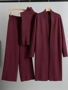 Ensemble de survêtement 3 pièces <span class=keywords><strong>vintage</strong></span> pour femme, motif uni, en toile respirante et écologique, teinture unie, style décontracté pour le quotidien - Product Image 6