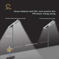 Lampadaire solaire LED tout-en-un intégré 30W 40W 60W 80W, installation facile, pour projets routiers ruraux