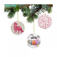 Ornements de Noël en céramique à sublimation PYD Life 2026, décorations suspendues à transfert thermique, cadeaux personnalisés en gros