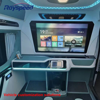 Cloison de voiture en cuir PU de luxe avec TV pour Vito/Sprinter/W447/Hiace MPV Van Kits d'intérieur Couleur et logo personnalisés Marque RS