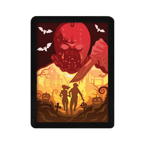 2025 Ventas directas de fábrica Marco de escritorio para el hogar Luz Película de terror americana Jason Voorhees Luz de talla de papel 3D - Product Image 3