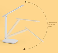 Lampe de table tactile rechargeable à intensité variable Lampe de bureau pliante à LED professionnelle Lampe de lecture avec port de charge USB