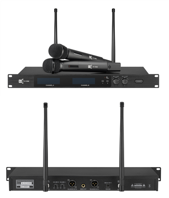 CVR Dual-channel Wireless Microphone for Multi-media Rooms Stage Performance Auditoriums Live Events