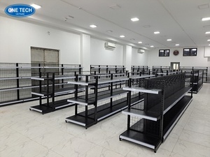 3-tier Wire mesh back gondola shelving Vietnam Iron Supermarket Rack 3 tiers 1.2m Light Duty Fixed Back Rectangular - Product Image 6