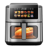 Friteuse à air numérique 1800W, 8,0 litres, carrée, facile à nettoyer, avec fonction d'arrêt automatique pour usage domestique