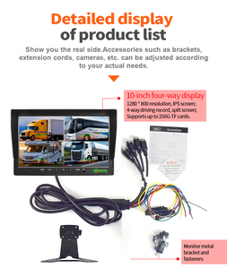 10 ''dvr 4CH HD IPS vòng lặp ghi âm xe màn hình với không thấm nước IP68 bãi đậu xe giám sát máy ảnh cho Xe Tải/RV/xe buýt phương tiện đi lại - Product Image 2