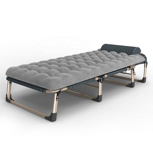 Portable Square Tube Folding Metal <strong>Bed</strong> <strong>with</strong> Soft <strong>Mattress</strong>, Portable Sleeping Household Cot for Adults Outdoor and Indoor - Product Image 1
