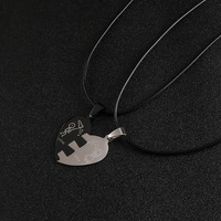 Collier patchwork pour couple Pendentif en acier inoxydable Accessoires suspendus pour hommes et femmes Accessoires de chaîne de clavicule
