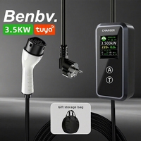 Cargador Inteligente TUYA para Vehículos Eléctricos Tipo 2 CCS2 32A 7kW 11kW 22kW, Cable de Carga CA de 2.7 Pulgadas, IP66, Temporizador Ajustable, Control por Aplicación para Coche Eléctrico