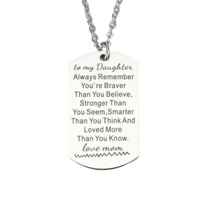 Collana con Ciondolo 'Sempre Ricordati di Me' per Figlia, Medaglietta per Cani da Parte della Mamma - Product Image 1