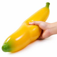 Nieuwe extra grote en zachte gigantische fruit squishies, bananen-stijl knijp speelgoed voor stressverlichting, langzaam rijzende TPR squishies fidget speelgoed